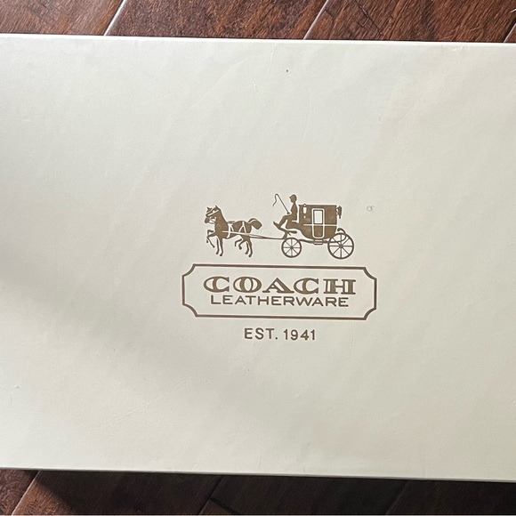 New in box Coach Adair Saddle Pebble Grain Leather Knee High Wedge Boot - Picture 12 of 13